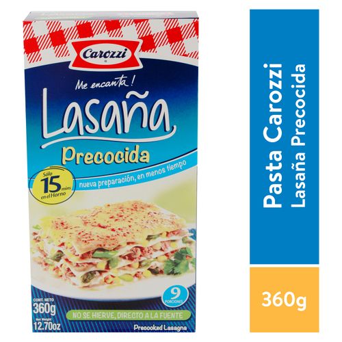 Pasta Carozzi Lasagna Precocida - 360 g