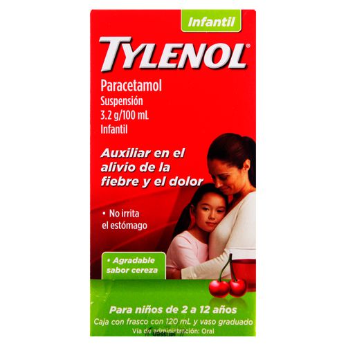 Jarabe Tylenol Pediatrico Sabor A Cereza-120ml