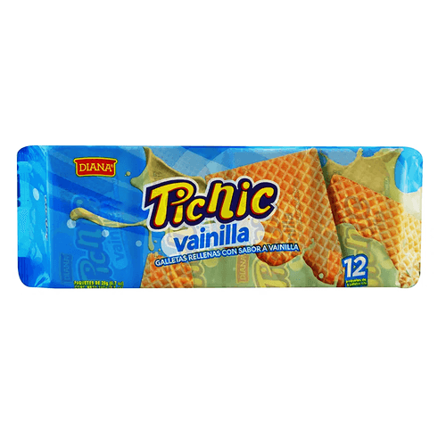 Galleta Picnic Vainilla Paquete de 12 Uds - 204 g