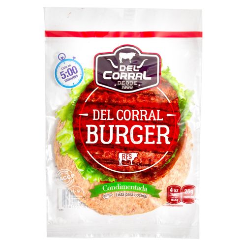 Torta Del Corral Res Hamburguesas Condimentadas Congelada- 4Oz