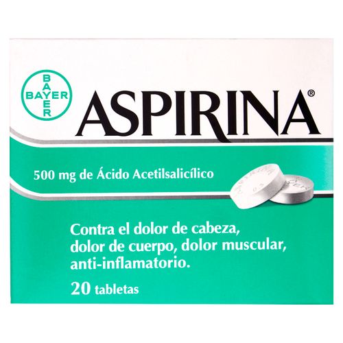 Aspirina Bayer para adulto caja 20 tabletas - Precio indicado por tableta