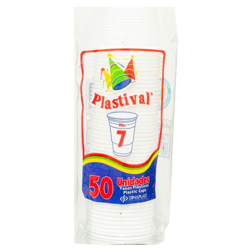 Vaso S Desechables Plastival 7 Oz 50 Und