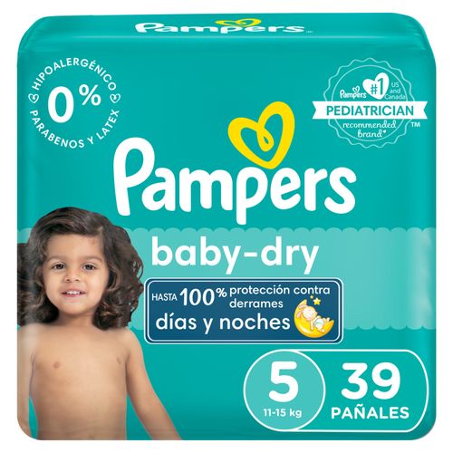 Pañales Pampers Baby-Dry, Talla 5, 11-15kg - 39Uds