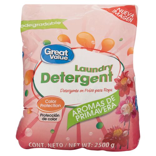 Detergente en polvo Great Value aroma primavera -2500g