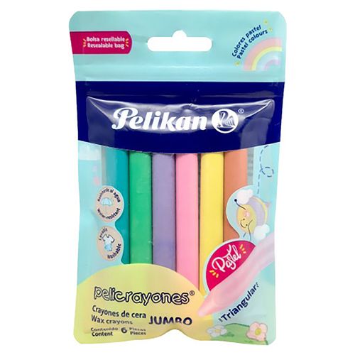 Pelicrayones Jumbo Pelikan Triangulares Color Pastel