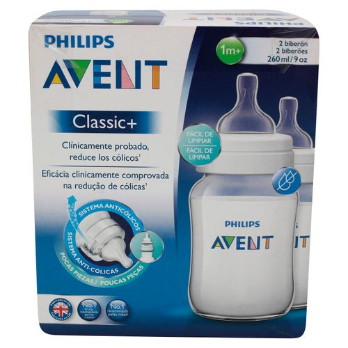 2Pack de Biberon Avent Color Transparente - 9 onzas