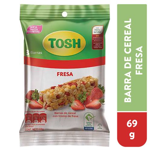 Barra Cereal Tosh Sabor Fresa 3 Pack - 69 g