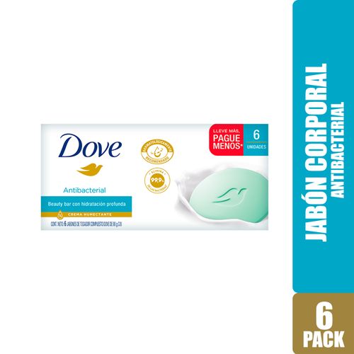Jabón Barra Dove Antibacterial Cuida Y Protege 6 Pack - 90g