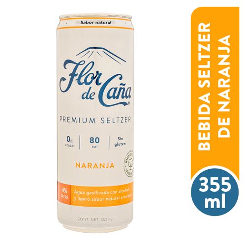 Seltzer Premiun Flor De Caña Naranja - 355 ml