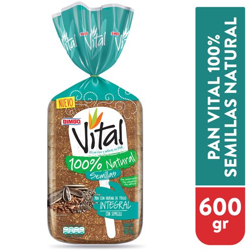 Pan Bntegral Bimbo Vital 100% Semillas Natural - 600 g