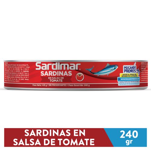Sardina Sardimar Ovalada Salsa De Tomate - 415gr