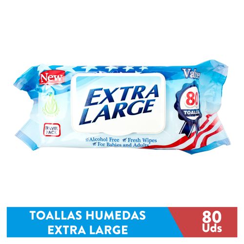 Toalla Humeda Extra Large 80 unidades