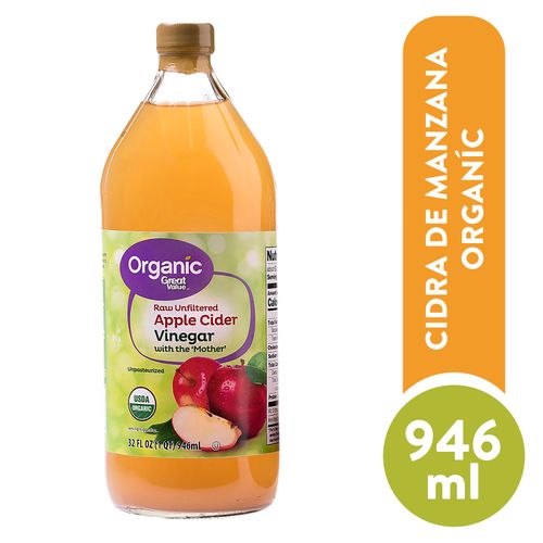 Vinagre Great Value Sidra Manzana Organico - 946ml