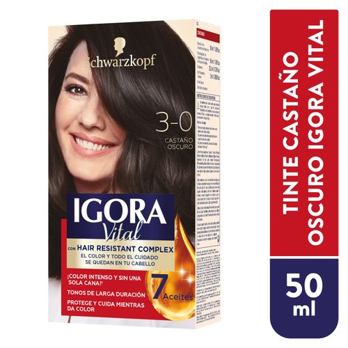Tinte Igora Vital 3.0 Castaño Oscuro Kit - 50 ml