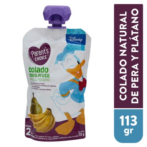 Colado Parents Choice Disney Sabor A Pera Y Platano- 113gr