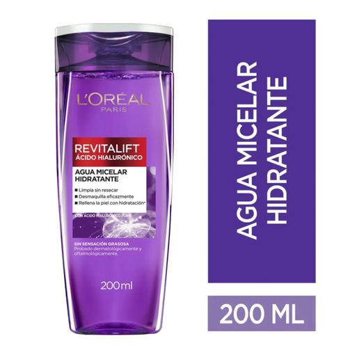 Agua Micelar Hidratante L'Oréal París Revitalift Ácido Hialurónico - 200ml