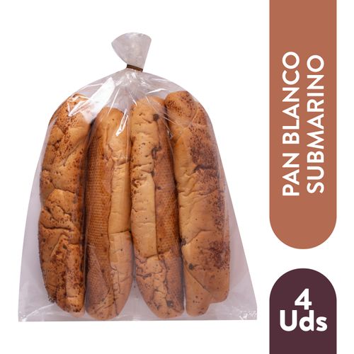 Pan Blanco Submarino - 4 Unidades