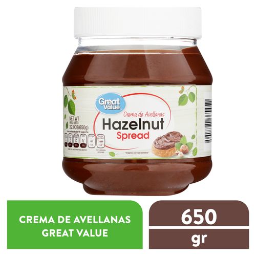 Crema Great Value De Avellanas - 650gr