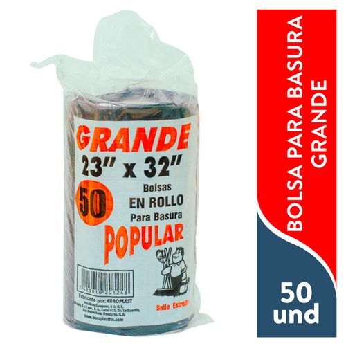 Bolsa Bas Popular Negra Rollo Gde 50 Un