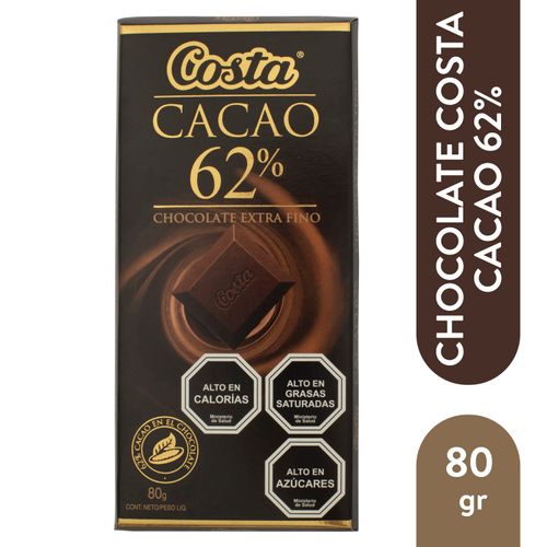 Chocolate Costa Cacao 62 % - 80 g