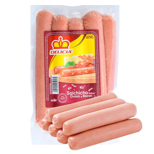 Salchicha Delicia Sabor Tocino con Queso - 608 g