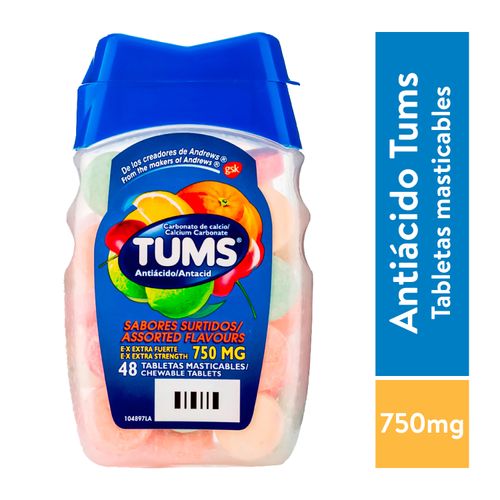 Antiacidos Tums Surtido De Sabores 48 Tabletas