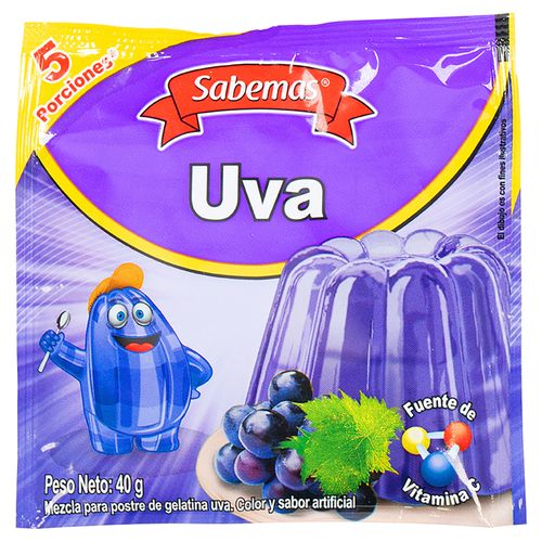 Gelatina Sabemas Sabor Uva - 40 g