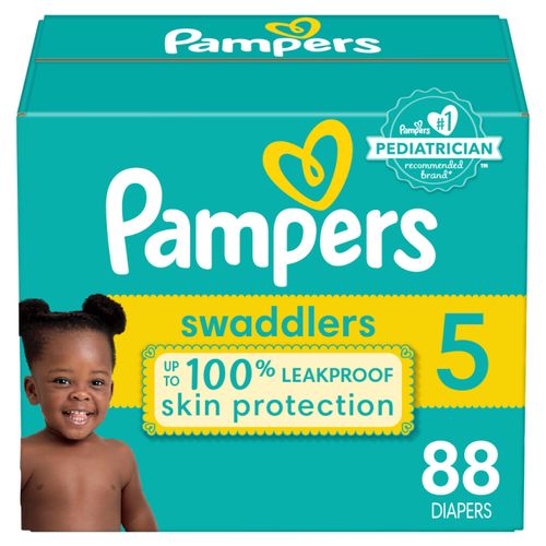 Pañales Pampers Swaddlers Talla 5, 12kg - 88Uds