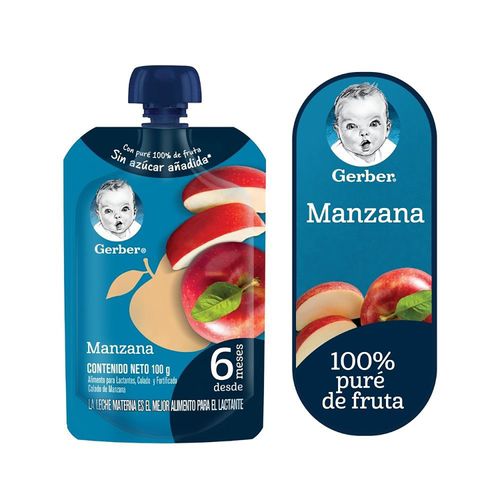 Colado GERBER® De Manzana Alimento Infantil Pouch- 100gr