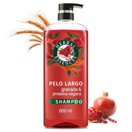 Shampoo Herbal Essences Pelo Largo Granada Y Proteína Vegana - 600ml