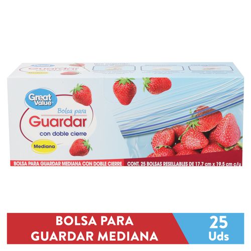 Bolsa Great Value Alime Almacena 25ea