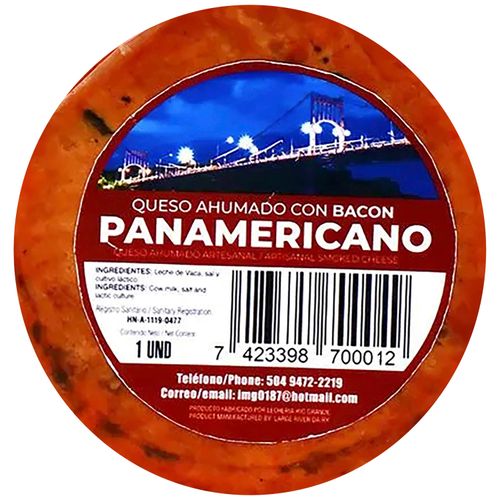 Queso Panamericanos Ahumado con Bacon para Boquitas lácteos - 390 g