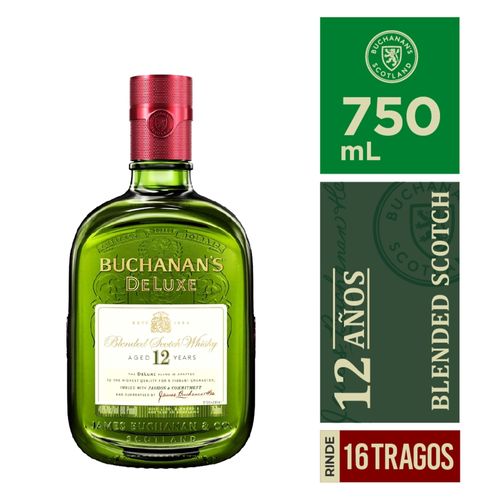 Whisky Buchanans De Luxe 12 Años Premiun Botella - 750ml