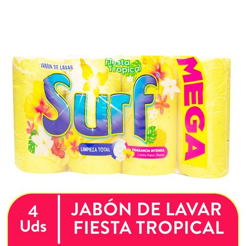 Jabón Surf Fiesta Tropical 4 Pack - 1900 g