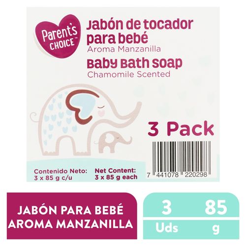 3 Pack Jabón Parents Choice Bebe Manzanilla - 85gr
