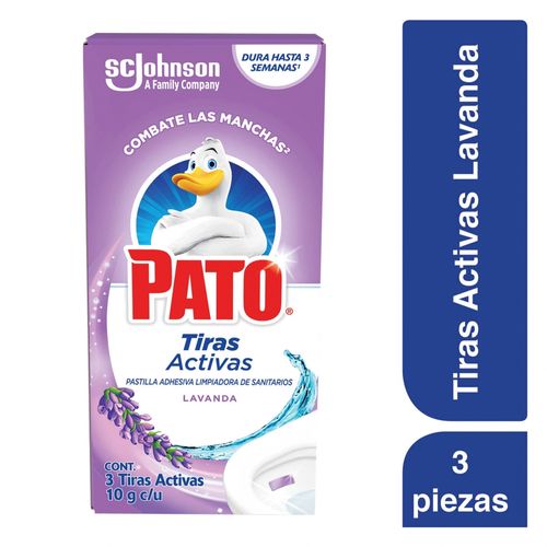 Tiras Activas Pato® Lavanda, Pastillas Adhesivas Para Sanitario - 3Uds