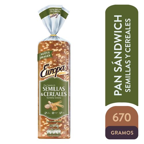 Pan Europa para Sándwich con Semillas Y Cereales - 670 g