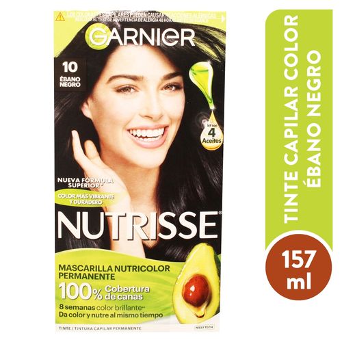 Tinte para el cabello Permanente Garnier Nutrisse Ébano 10