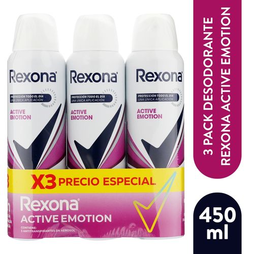 3pk Rexona Deo Spray Activ Emotion 450ml