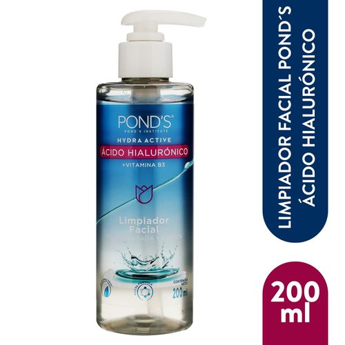 Limpiador Pond's Ácido Hialurónico en Líquido - 200 ml