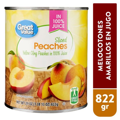 Melocoton Great Value En Rodaja- 822 gr