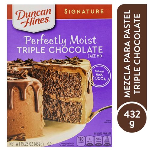Mezcla Duncan Hines Para Pastel Triple Chocolate - 432 g