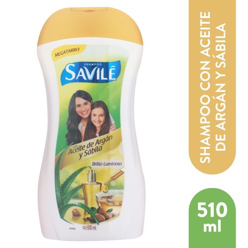 Shampoo Savilé Argán y Sábila en Líquido - 550 ml