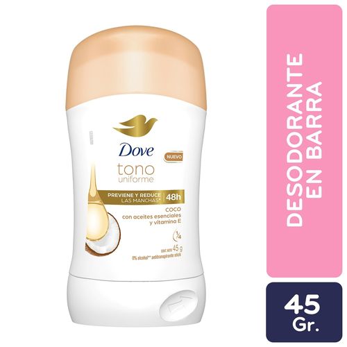 Desodorante Dove Tono Uniforme Coco y Vitamina E en Barra - 45 g