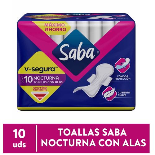 Toalla Nocturna C Alas Saba Vsegura 10ea