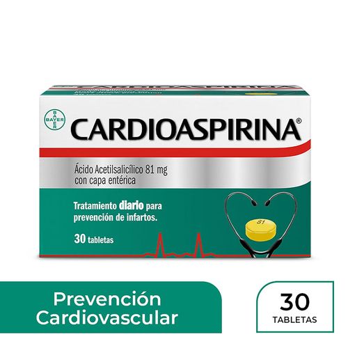 Cardioaspirina 81 mg caja 30 comprimidos - Precio indicado por caja