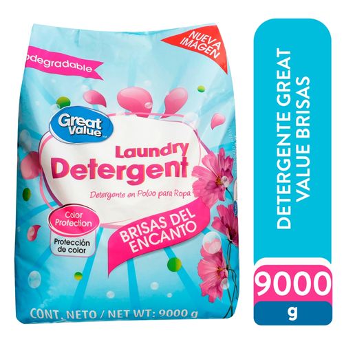 Detergente en polvo Great Value aroma Brisas del Encanto -9000g