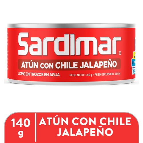 Atún Sardimar Trozos En Agua Con Chile Jalapeño - 140gr