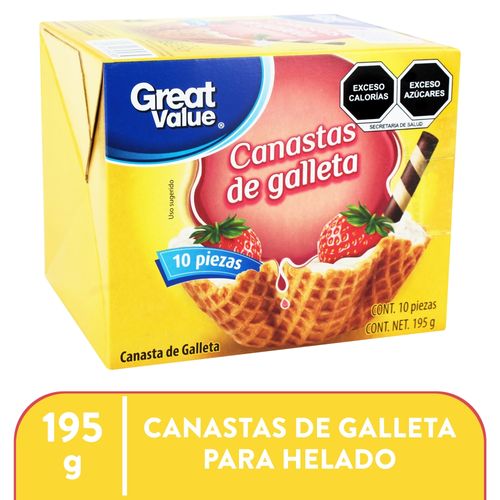 Canasta Great Value Para Helado - 10 unidades