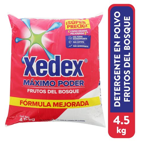 Detergente Xedex Máximo Poder Frutos del Bosque en Polvo - 4500 g